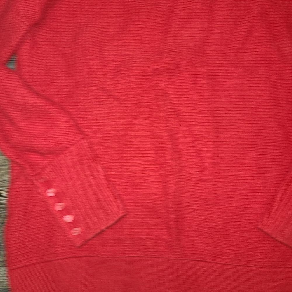 Loft Red Cotton Sweater - Picture 6 of 9